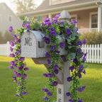 GTIDEA 6Pcs Artificial Hanging Morning Glory Flower Garland Purple 36Feet - Image 6