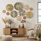 11 Pcs Boho Wall Basket Decor, Bulrush Woven Wall Hanging (Jungle) - Image 3
