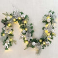WANNA-CUL Pre-Lit 6ft Silver White Christmas Garland with 30 LED Lights by WANNA-CUL