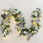 WANNA-CUL Pre-Lit 6ft Silver White Christmas Garland with 30 LED Lights by WANNA-CUL