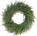 LOKEISNA Real Touch Norfolk Pine Wreath, 24" Artificial Christmas Wreaths for Front Door, Soft Bendable Pine Wreath for Wall Windows Mantle Christmas New Year by LOKEISNA