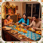 Gilprop 4 Pcs Diwali Table Runner 13x72 Inch Indian Table Cloth Decoration - Image 4