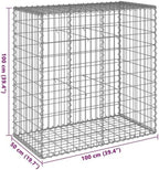 vidaXL Gabion Basket with Cover 39.4"x19.7"x39.4" Galvanized Iron - Image 3