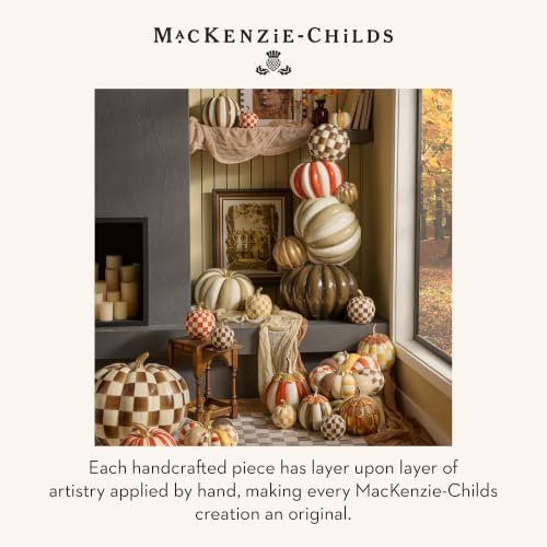 MACKENZIE-CHILDS Resin Pumpkin, Mini, Dark-Red-and-White Paprika Check - Image 6
