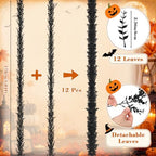 12 Pack Halloween Artificial Eucalyptus Garland 5.84ft Gothic Hanging Vines - Image 2