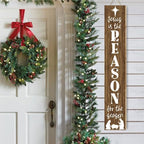 SRongmao Jesus Is The Reason For The Season Porch Sign Christmas Front Door Hanging Decorations 8x48inch Vertical Wooden Indoor Outdoor Standing Signs For Home Yard Farmhouse Holiday Decor - Image 4