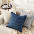 decorUhome Fall Corduroy Grey Throw Pillow Covers 26x26 Set of 2 - Image 5