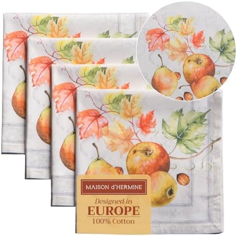 Maison d' Hermine Cloth Napkins Set of 4 Reusable 100% Cotton (20" x 20") by MaisondHermine