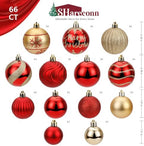 SHareconn 66Pcs Christmas Tree Decorations, Christmas Tree Ornaments Set - Image 2