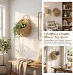 DOITOOL Willow Wall Basket, 2PCS Flat Back Woven Hanging Planter, Semi Circular Baskets, Boho Flower Holder, Wall Hanging Willow Storage for Indoor Outdoor Plant Flower Fruit Kitchen Storage - Image 5