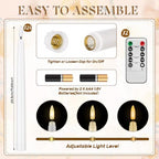 Mumufy 48 Pcs Gold Crystal Taper Candle Holders with Flameless Candles - Image 3
