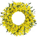 LOKEISNA Yellow forsythia Door Wreath, 24 Inch Summer Wreaths for Front Door Outside, Hand Made Artificial Forsythia Flower Wreath for Front Door Window Wall Farmhouse Home Gift by LOKEISNA