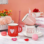 Whaline 6Pcs Valentine's Day Mini Coffee Mug with Ribbon Red Pink Love Words Mini Mug Sweet Valentine's Tiered Tray Decor for Valentine's Day Anniversary Wedding Table Centerpieces Decoration - Image 5