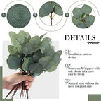 Taiyin 70 Pieces Artificial Eucalyptus Leaves Set Greenery Eucalyptus Stem - Image 3