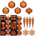 50PCS Christmas Tree Ornaments Set with Shatterproof Christmas Balls Icicle Snowflake Hanging Ornaments for Home Office Farmhouse Decorations, Orange by Arborus