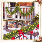 2 Pack Christmas Fence Decor with Pre Solar Powered String Lights - Image 6