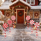 6 Pcs Christmas Outdoor Yard Stakes 17.4" Candy Cane Decor by Otoolling