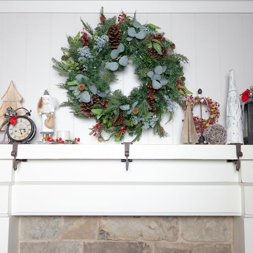 Fireplace Stocking and Garland Hanger with Two Hooks (3 Pack - Brown) - Image 4