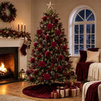 Pinkunn 24 Pcs Velvet Burgundy Christmas Ball Ornaments 3.15 Inch - Image 5
