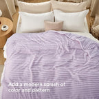 Bedsure Soft Queen Size Blanket for Bed Lavender Fog 90"x90" - Image 3