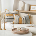 BlissBlush Decorative Lumbar Throw Pillow Cover 12x20 Boho Yellow Mustard Accent Cushion for Couch Sofa Farmhouse Pillowcase for Bedroom Living Room Home Décor Cover ONLY - Image 7