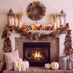 Yunlly Fall Magnolia Leaf Garland and Wreath Set, Brown Color, 2 Pcs by Yunlly
