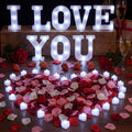 I Love You Light up Letter 24 Candles & 2000 Rose Petals, Red Pink by Qinhenes