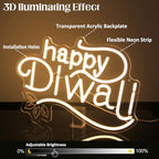 Happy Diwali Neon Sign Lotus Flower LED Signs for Bedroom Deepavali Decor - Image 5