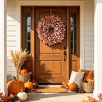 Large Artificial Maple Leaves Fall Wreath for Front Door Outside Decor - Image 4