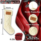 Personalized Christmas Stockings, Custom Engraving Christmas Stockings 5 Pack with Names, 18” Large Knitted Xmas Stocking for Family Kids, Fireplace Hanging Holiday Christmas Party Decoration - Image 4