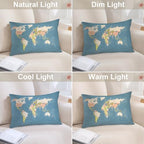 Batmerry World Map Pillowcases, Vintage Map of Europe in Color Background Decorative Bed Pillow Cover with Hidden Zipper Soft Blended for Hair and Skin 20X26 in - Image 5