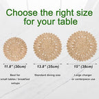 15" Set of 8 Round Woven Corn Husk Placemats by Laquedecraft - Image 4