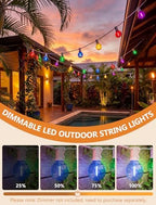 LED Outdoor String Lights Plug in, 25FT 27 G40 Shatterproof Multicolor Bulb - Image 3