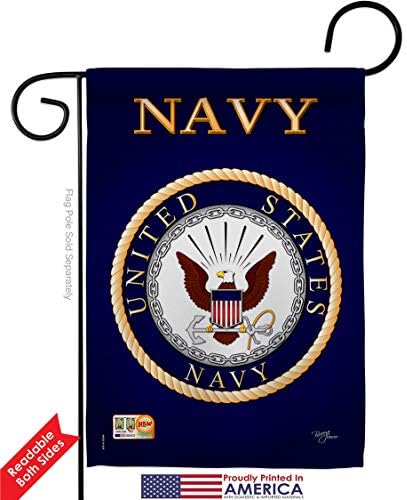 Navy Garden Flag - Pack Armed Forces USN Seabee United State American Military Veteran Retire Official USA Vintage Applique - House Decoration Banner Small Yard Gift Double-Sided Made In 13 X 18.5 - Image 2