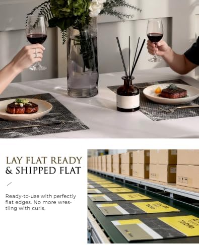 Leetaltree Woven Vinyl Placemats Set of 12,Black Marble - Image 6
