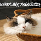 Instinct Basket, Stimuli Handwoven cat Basket Rope Cotton with Cushion, Eliminates Bed Rejection Round Pet Basket, Boho Catbed for Cats Handwoven Scratchable Breathable Weave (Large-A) - Image 2