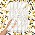 JAPJA Streamer Confetti Cannons, Black & Metallic Gold, 16in, 6-Pack by JAPJA