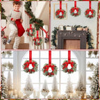 Dingion 6 Pcs 6" Norfolk Christmas Mini Cabinet Wreaths for Kitchen - Image 6