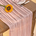 DeZerlor Dusty Pink Cheesecloth Table Runners 12 Pack Summer Boho Runners - Image 4