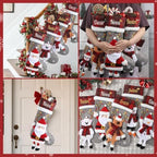 Personalized Christmas Stockings with Embroidered Name,Custom 3D Xmas Character Stocking 5 Pack 18” Large,Santa,Snowman,Reindeer & PenguinFireplace Hanging Burlap Plaid Grey Stockings - Image 7