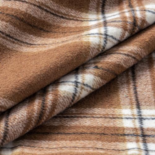 MIULEE Fall Plaid Decorative Pillow Covers Set of 2 22x22 Brown - Image 2