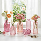 30 Pcs Pink Glass Bud Vases Bulk, Vintage Small Flower Vase Set - Image 6