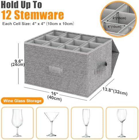 Kukikan Wine Glass Storage Holder, Hard Shell, 1 Pack for 12 Glassware - Image 6