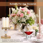 Hurricane Candle Holders for Pillar Candle, Pillar Candle Holder, Crystal Candlesticks Holder for Dining Coffee Table, Wedding,Events,Parties, Home Decor YL031SD - Image 4