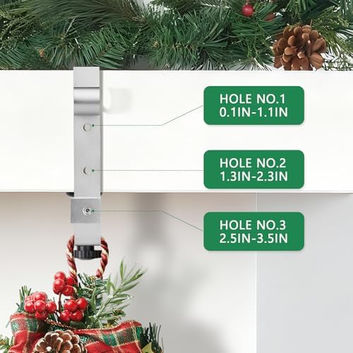 Stocking Hangers for Mantel,Adjustable Christmas Stocking Holder (8pcs-Silver) - Image 4