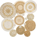 Set of 10 Boho Wall Basket Decor Wicker Woven Wall Basket Decoration by LOMOHOO
