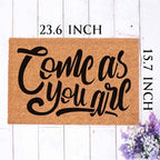 Funny Coir Doormat Come As You Are Welcome Front Porch Decor Mats For The Entrance Way Outside Entry Personalized Rugs PVC Back Non Slip Outdoor Coconut Doormats House Warming Gift 23.6 x 15.7 inch - Image 5