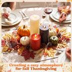 Retisee 3 Pcs 6/8/12" Fall Flameless LED Candles Decorations for Home - Image 5