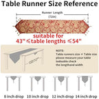 Luxury Vintage Table Runners 72 inches Long Embroidery Jacquard Fabric with Multi-Tassels Table Runners for Dining Room Dresser Wedding Christmas Thanksgiving Party Decorations (Red, 12X72inch) - Image 2