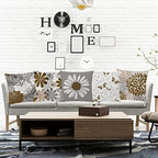 Brown Grey Throw Pillow Covers 20x20 Set of 6, Neutral Floral Home Decor - Image 3